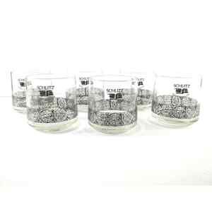 Schlitz Malt Liquor Whisky Low Ball Glasses Lot Of 6
